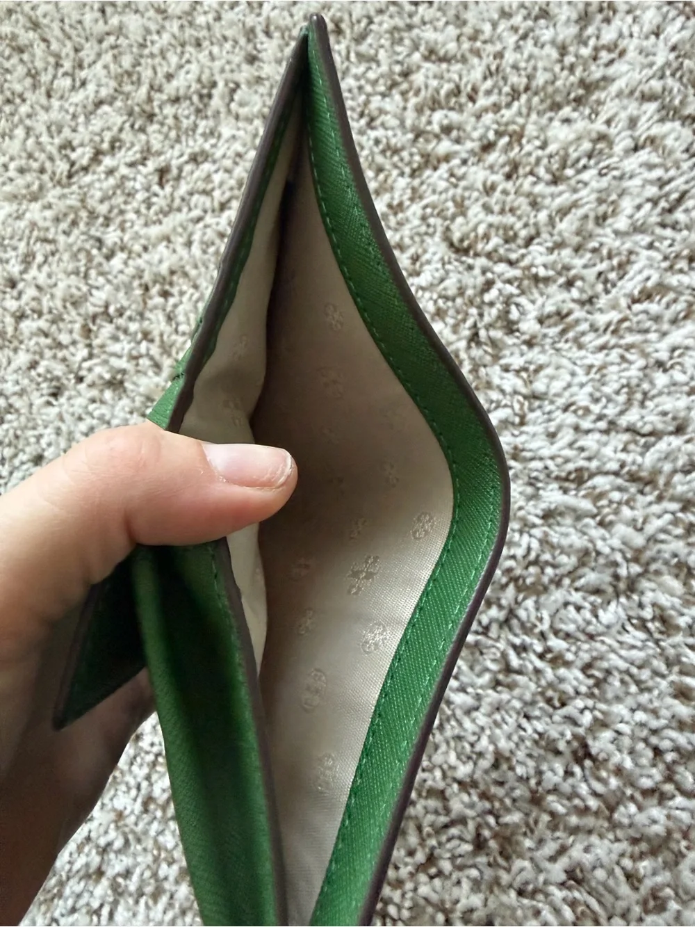 Tory Burch Emerald Green Leather Card & Key Holder